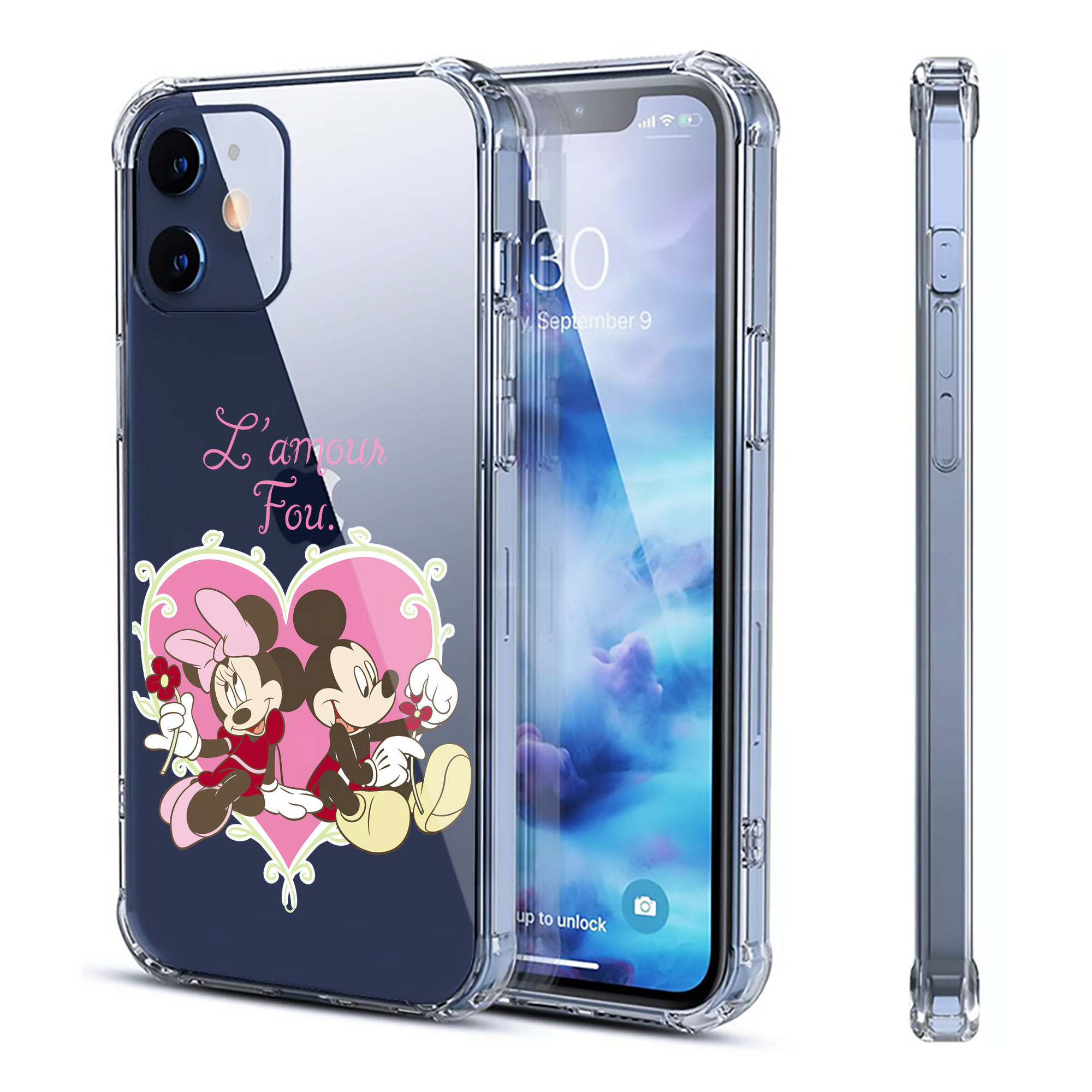 （画像用） ミッキーマウス Mickey Mouse 【iPhone 12シリーズ対応】透明スマホケース（クリアソフトケース）